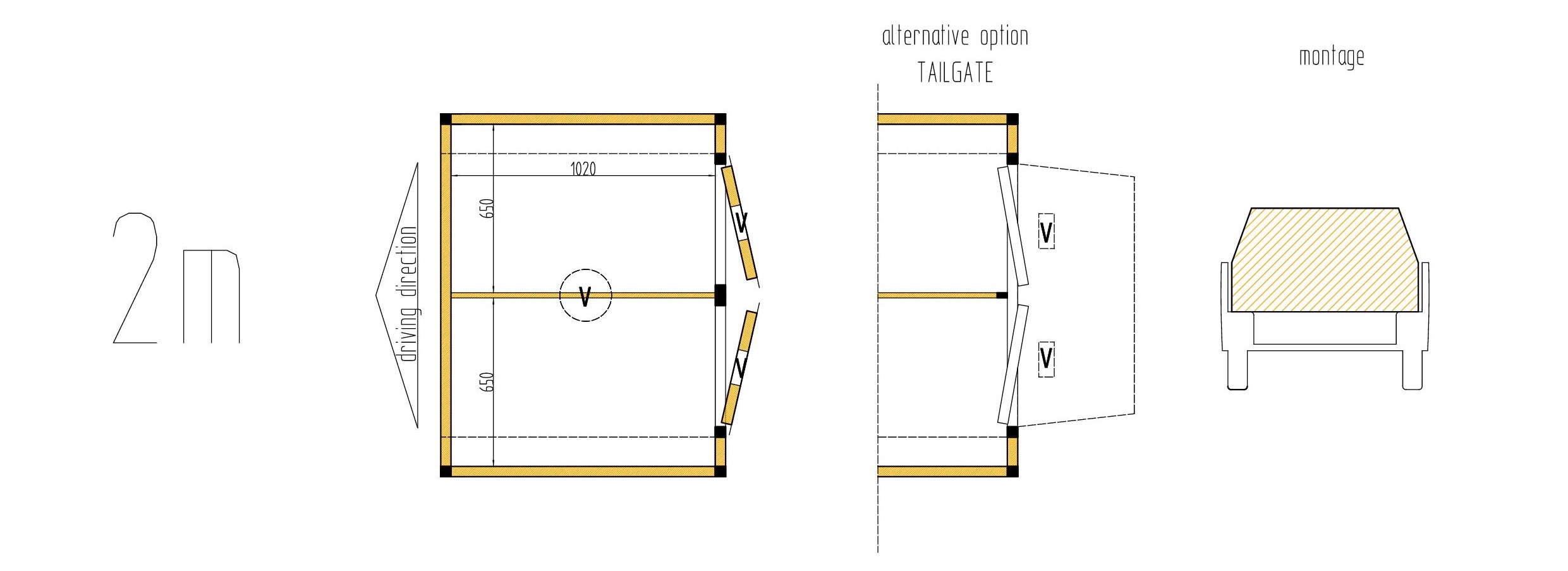 hundkåpa för jaktbil som ställs inne i flaket